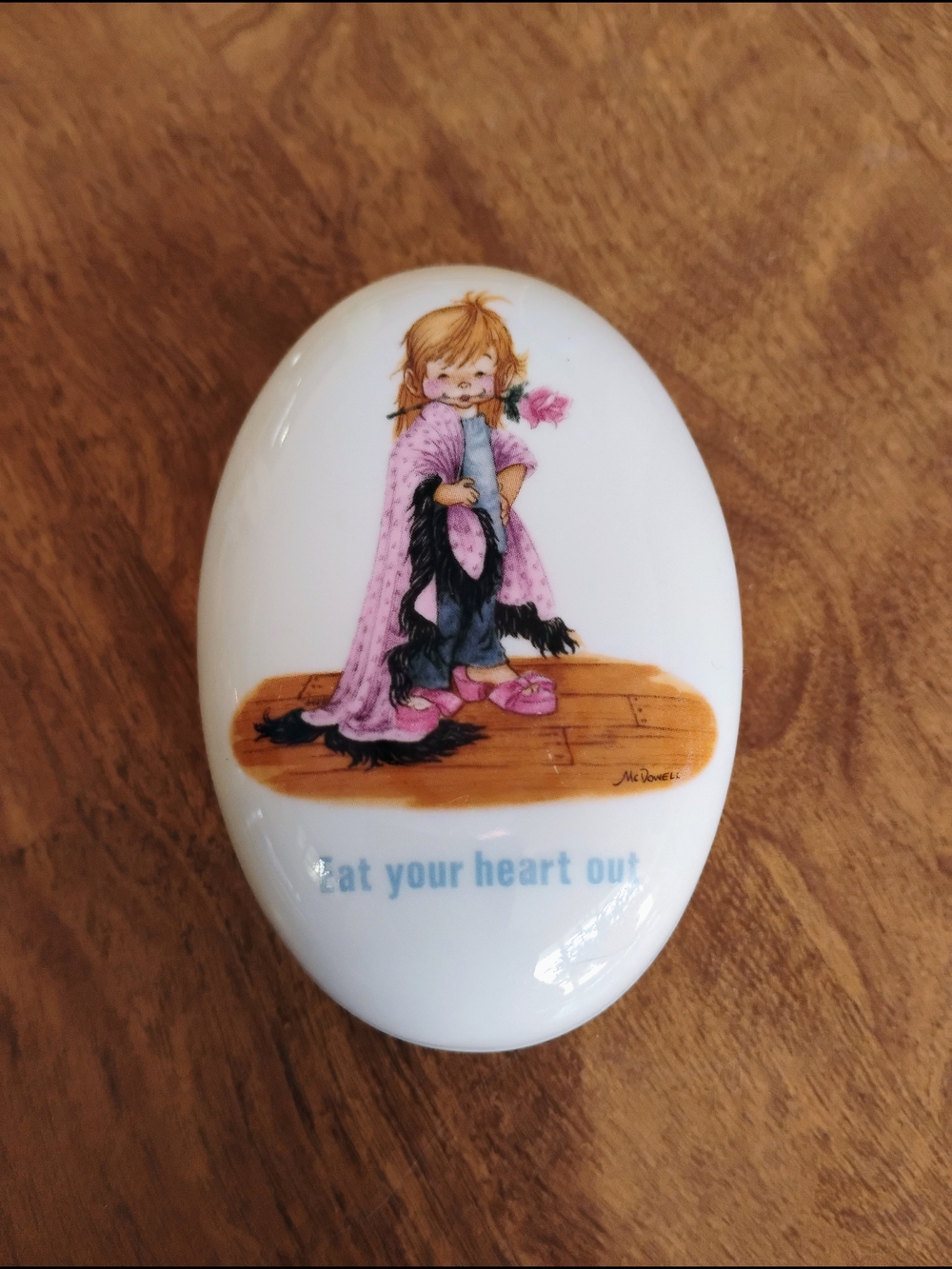 Vintage Cute Our Kids Gift Collection "Eat Your Heart Out" Ceramic Trinket Box